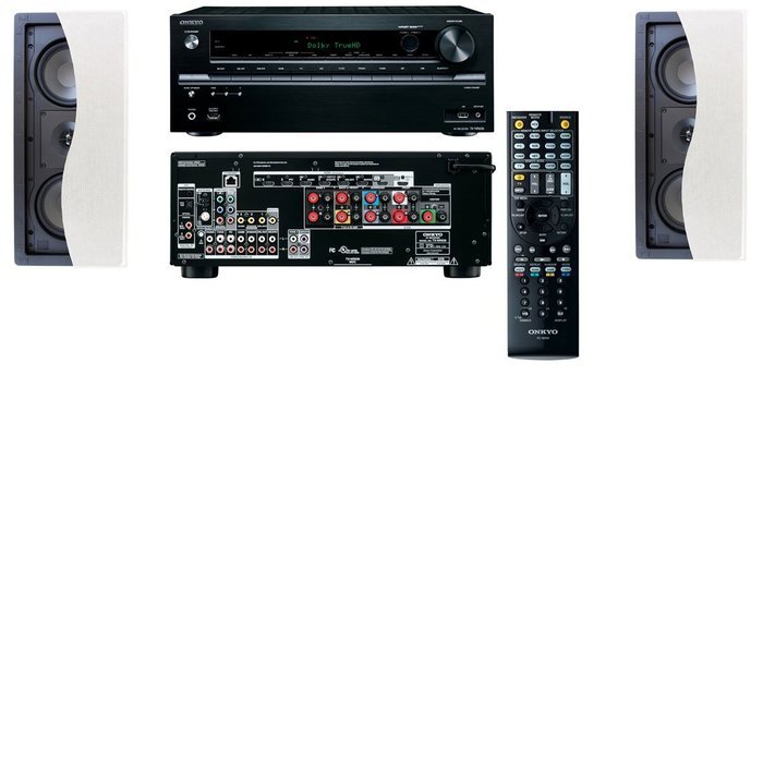 Klipsch R-2502-W II In-Wall Speaker (LCR) Onkyo TX-NR636 7.2 Channel Network A/V
