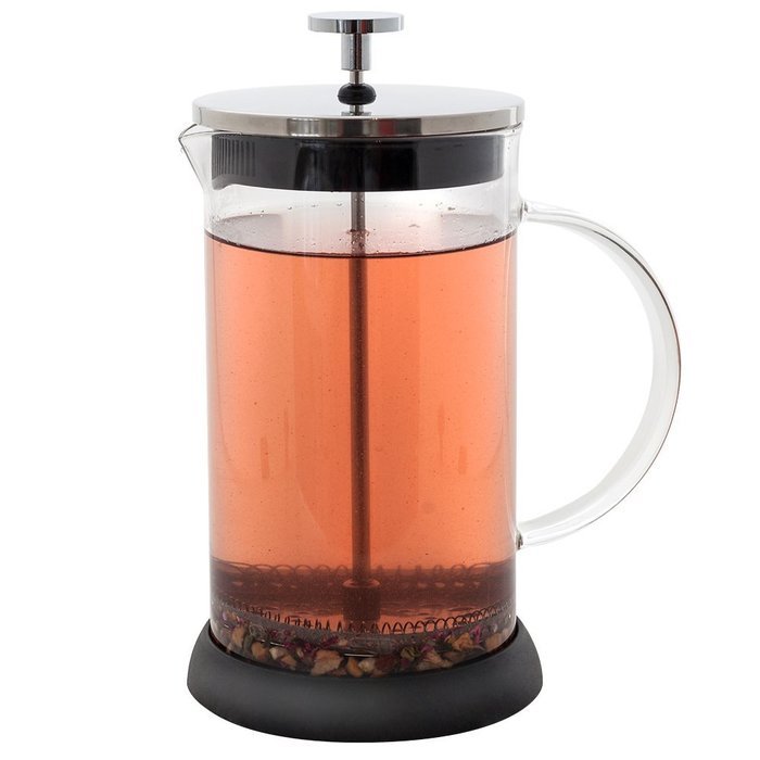 Teabloom French Tea Press 34 oz., All Glass Body Tea and Coffee Press, Stainless Steel Filter Press, Removable...