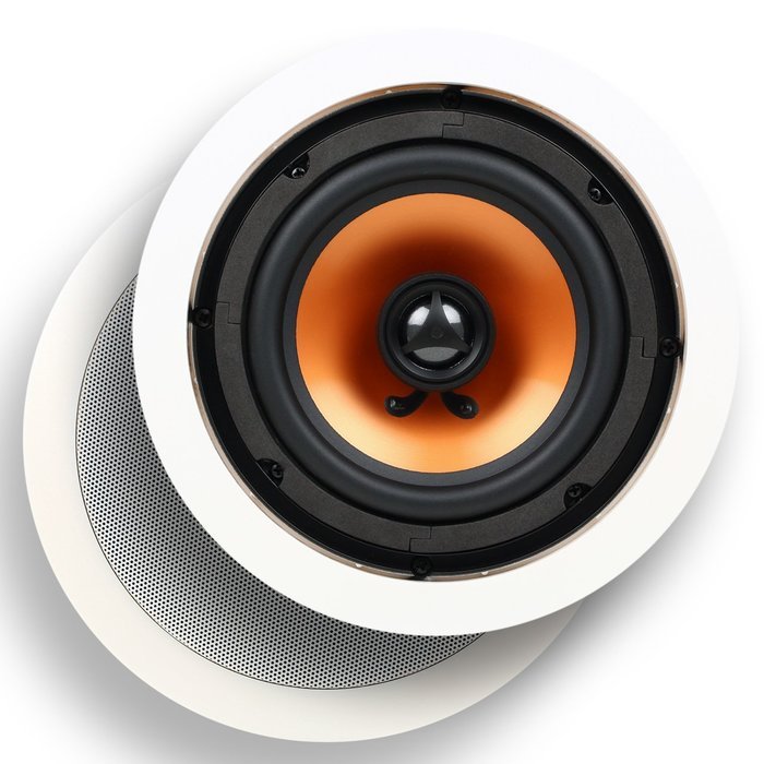 Micca M-6S 6.5 Inch 2-Way In-Wall Speaker with Pivoting 1" Silk Dome Tweeter (Each, White) N10