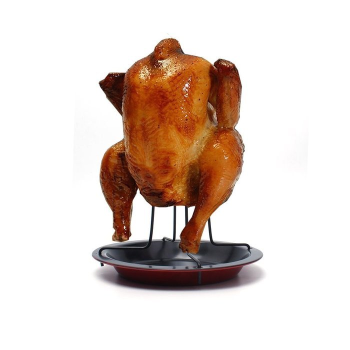 J-Creater Nonstick Vertical Chicken Roasting Roaster Rack Tin Tray Bowl