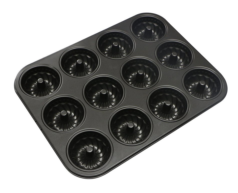Webake 2-Pack 12 Cavity Mini Bundt Cake Pan and 12 Cavity Donut Cake Pan, Non-stick N2