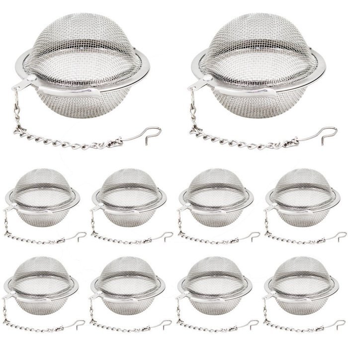 Bit Fly Stainless Steel Sphere Locking Spice Tea Ball Strainer Mesh Infuser tea strainer Filter infusor (6) N6
