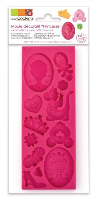 ScrapCooking 100-Percent Platinum Silicone Princess Mould for Fondant, Pink