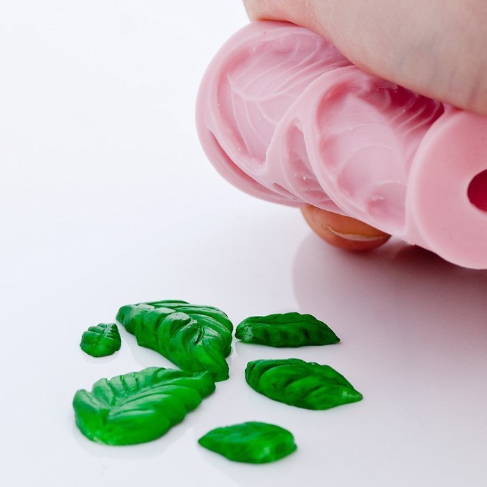 Tiny Rose Leaf Silicone Mold Food Safe Fondant, Gum paste, Resin, Polymer Clay Mold. Flexible silicone mold creates...