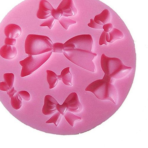 gloednApple 3D Bow Bowknot Silicone Sugar Craft Fondant Candy Chocolate Cupcake Mold kitchen Baking Tool N5