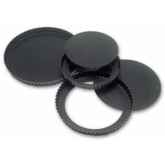 Matfer Bourgeat 332227 Exopan Fluted Pie Pan with Removable Bottom