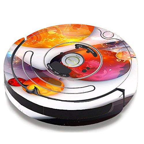 Skin Decal Vinyl Wrap For IRobot Roomba 650 655 Vacuum / Amazing Orange Bubbles