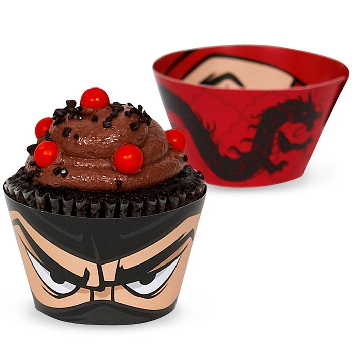 Ninja Warrior Party Supplies - Reversible Cupcake Wrappers (12)