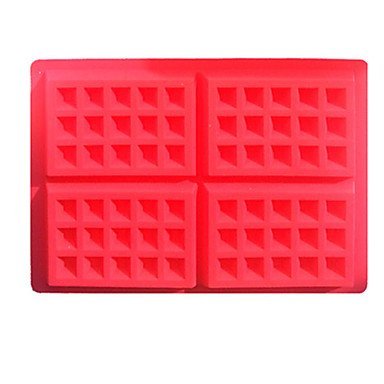 Sher 4 Cavity Mini Fancy Bundt Waffles Cake Pan Silicone Mold Baking Mould (Random Color)28.518.51.5 cm