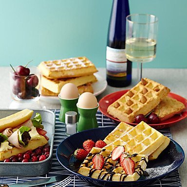 Sher 4 Cavity Mini Fancy Bundt Waffles Cake Pan Silicone Mold Baking Mould (Random Color)28.518.51.5 cm N2