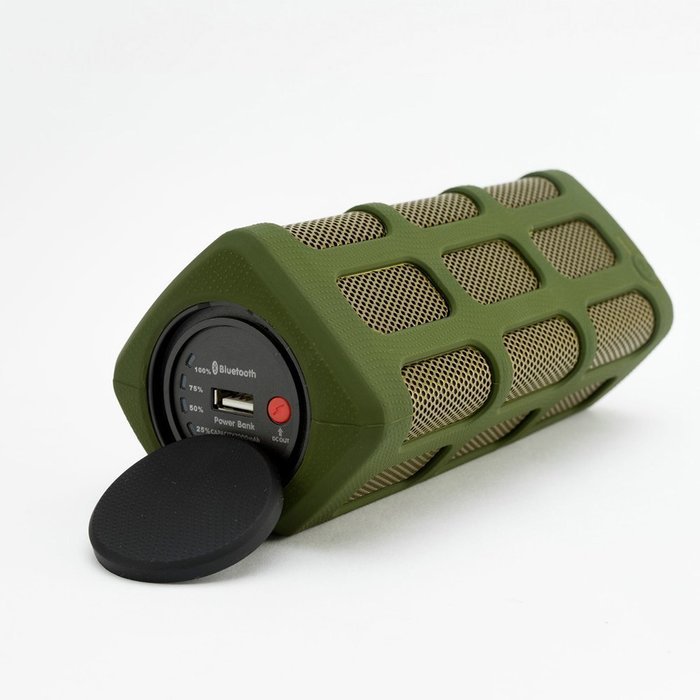 HugeHard Portable Wireless Bluetooth Speaker with 7000mAh Power Bank, Hi-fi Sound with Super Bass (Army Green) N2