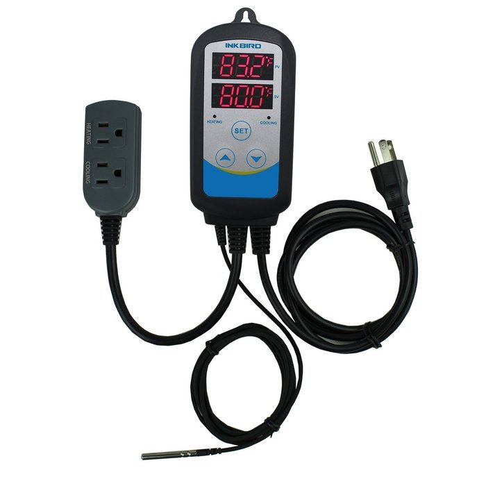 Inkbird Programmable Outlet Thermostat 1200W 100~240V AC Pre-wired Digital Dual Stage Temperature and Time Controller