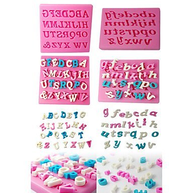 Sher FOUR-C Silicone Cupcake Molds Number Fondant Moulds,Fondant Decorating Tools Supplies Color Pink 3PCS/Set