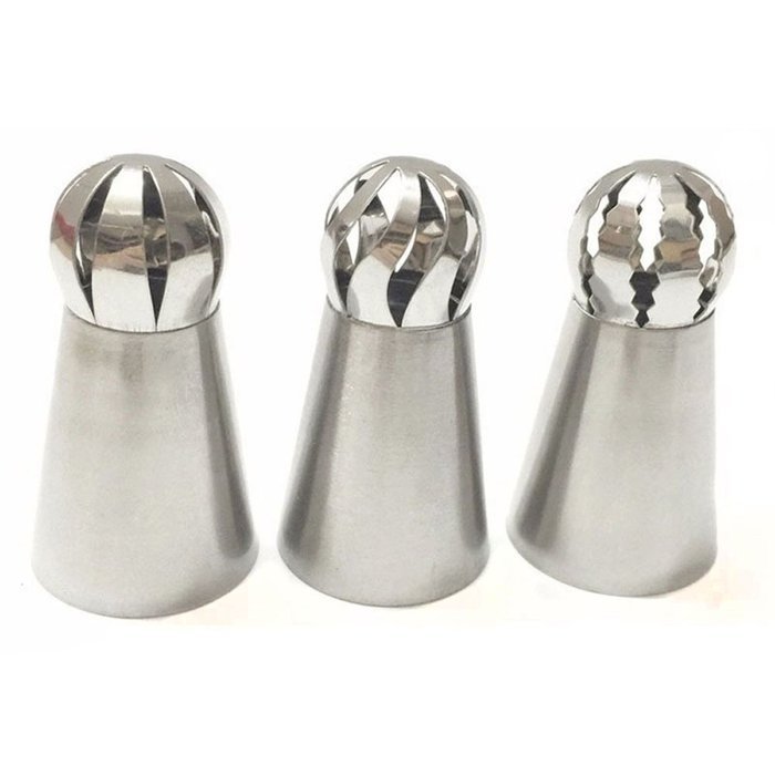 New 3pcs/set Sphere Ball Tips Russian Icing Piping Nozzles Tips Pastry Cupcake N3