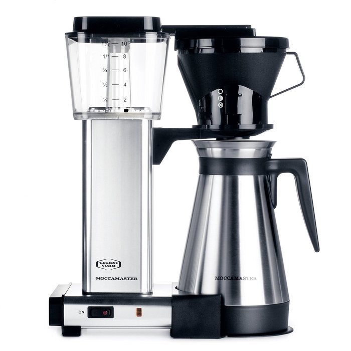 Moccamaster KBT 10-Cup Coffee Brewer with Thermal Carafe, Polished Silver