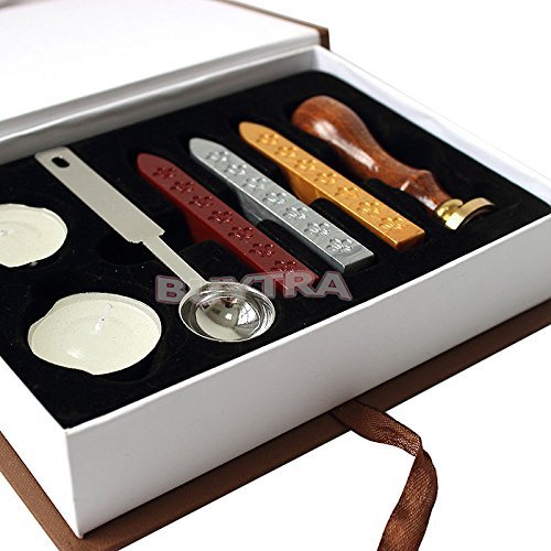 happu-store New Classic 1" Letter A Vintage Retro Wax Seal Stamp Kit Set Rosewood Handle Copper Head N4