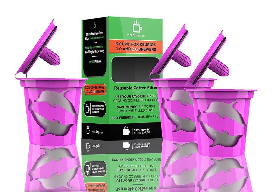 MetaCups 2.0 K Cups Reusable Refillable Coffee Filters for Keurig 2.0 Brewers K200, K300, K400, K500 and Tea K-cup... N4