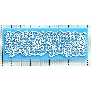 Y&XL&H Lace Fondant Cake Chocolate Resin Clay Candy Silicone Mold Mat,L17.8cmW6.5cmH0.4cm N4