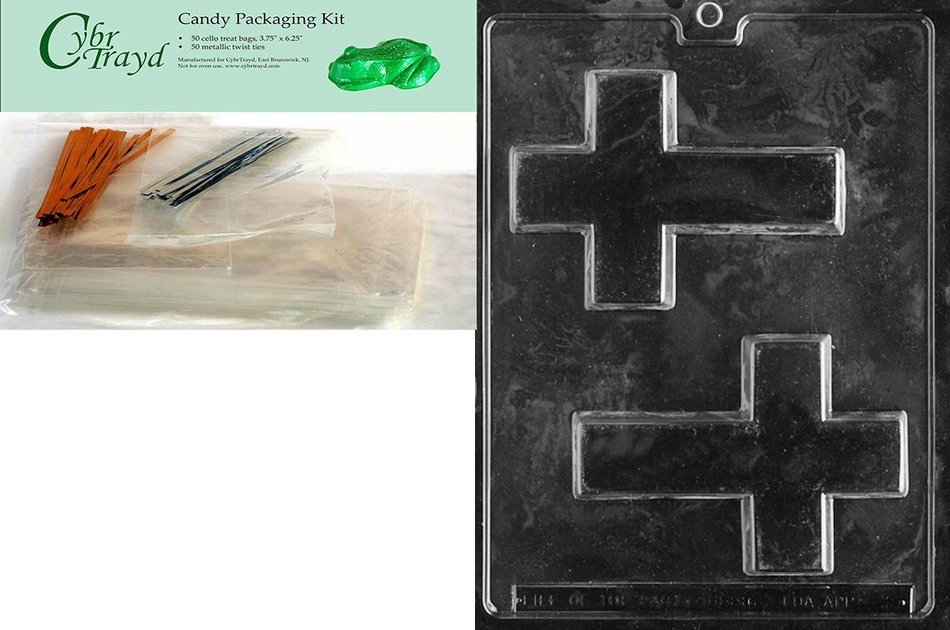 Cybrtrayd R003 Cross Chocolate Candy Mold with Exclusive Cybrtrayd Copyrighted Chocolate Molding Instructions... N2