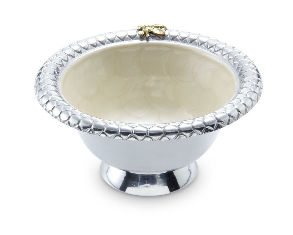 Julia Knight Queen Bee Pedestal Bowl, 5-Inch, Kiwi N4