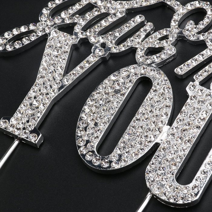 Tinksky Wedding Cake Topper God Gave Me You Sparkle Rhinestone Cake Decoration in Silver N5