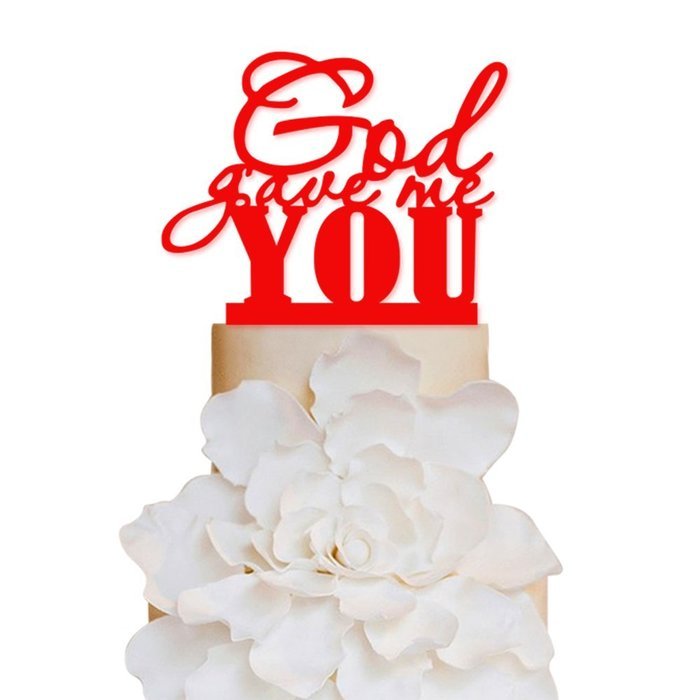 Sugar Yeti Brand Made in USA Cake Toppers God Gave Me You Wedding Cake Toppers Wedding Decoration Acrylic Cake... N146