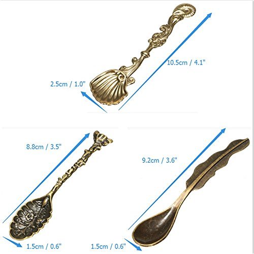 Home Product 5Pcs/Lot Vintage Totem Seashells Aquatic Small Spoon Coffee Lunch Tea Ice Cream Multi-Color Kitchen... N3