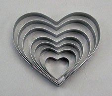 Oasis Supply 395680 Gum Paste Fondant 7-Piece Heart Cutter Set, 1-Inch to 4-Inch