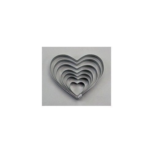 Oasis Supply 395680 Gum Paste Fondant 7-Piece Heart Cutter Set, 1-Inch to 4-Inch N2