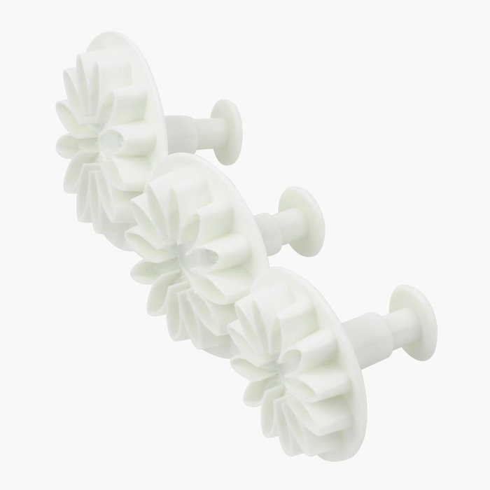 Outop Fondant Cake Cutter Mold Decorating Plunger Sugarcraft Snowflake Cutter Tools Set Pack of 3pcs