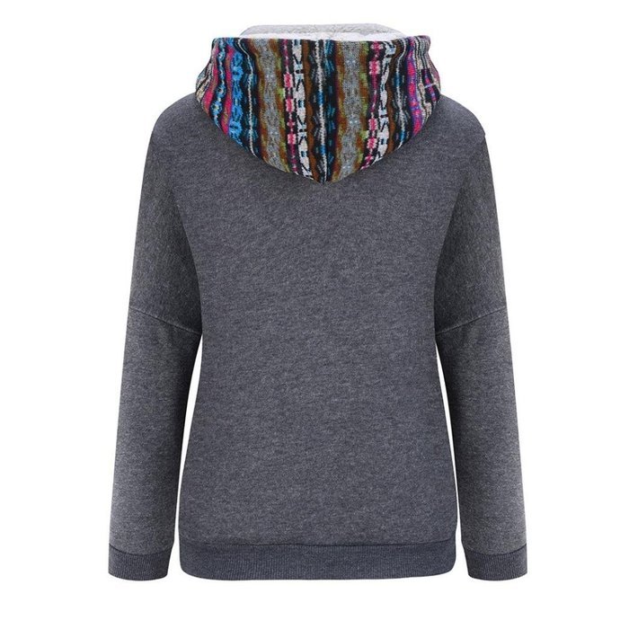 Women's Sweater,Laimeng Long Sleeve Plus Velvet Thickened Hooded Sweater Top Blouse (S, Black) N5