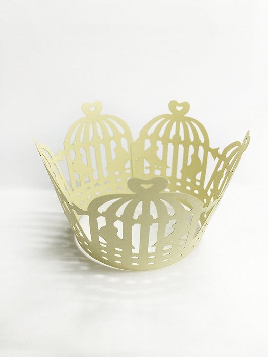 HUAL Cupcake Wrappers 50 Filigree Artistic Bake Cake Paper Cups Birdcage Lace Laser Cut Liner Baking Cup Muffin...