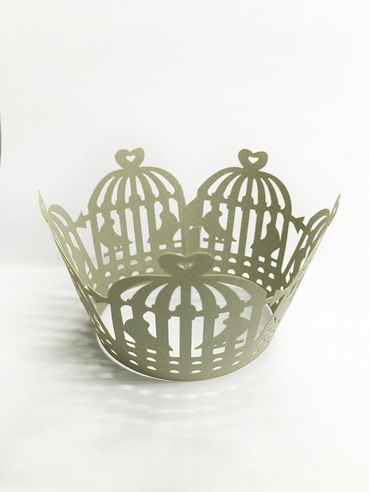 HUAL Cupcake Wrappers 50 Filigree Artistic Bake Cake Paper Cups Birdcage Lace Laser Cut Liner Baking Cup Muffin... N2