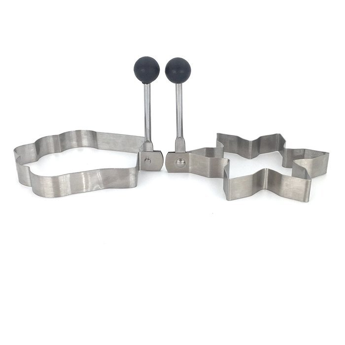 YeMarket 8PCS Stainless Steel Different Shapes Fried Egg Molds Pancake Mold Kitchen Tool N4