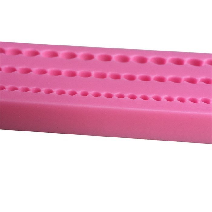 FLY Round Beads Neckless Silicone Fondant Cake Mold For Cake Decorating Baking Mould,Pink N2