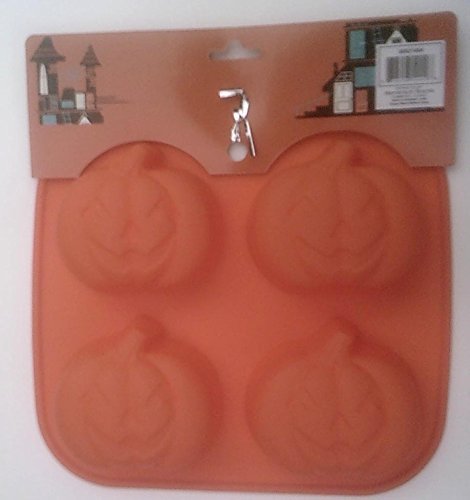 Silicone Baking Mold - 4 Halloween Pumpkins - 2.75 x 2.125 x 1.125 Inches