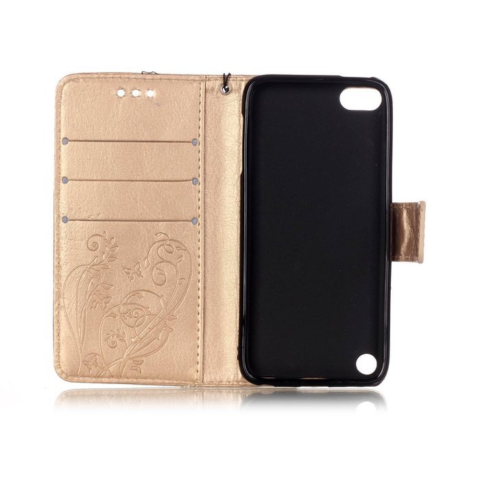 iPod touch 6 Case,iPod touch 5 Case,PHEZEN Beauty Luxury Bling Rhinestone Diamond Embossed Flower Butterfly PU... N9