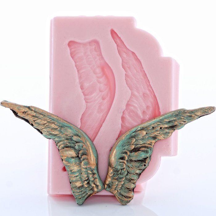 Small Angel Wing Small Silicone Mold Food Safe Fondant, Candy, Gum Paste,.Craft or Jewelry Mold Resin, Clay, Flexible... N6