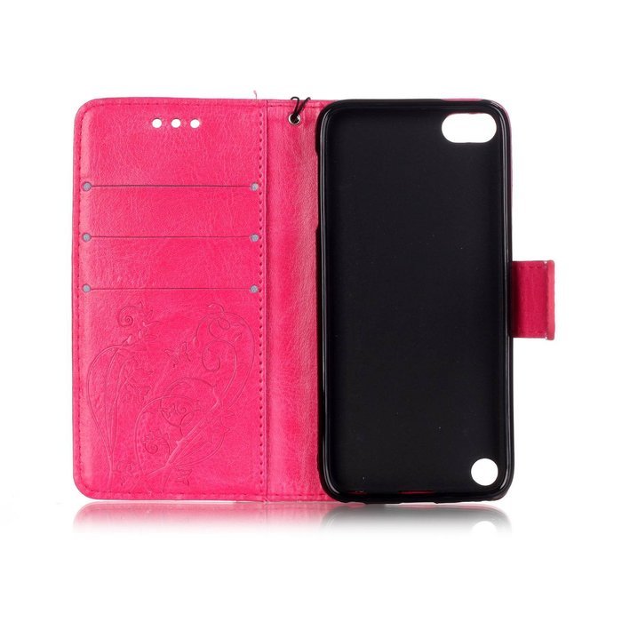 iPod touch 6 Case,iPod touch 5 Case,PHEZEN Beauty Luxury Bling Rhinestone Diamond Embossed Flower Butterfly PU... N17
