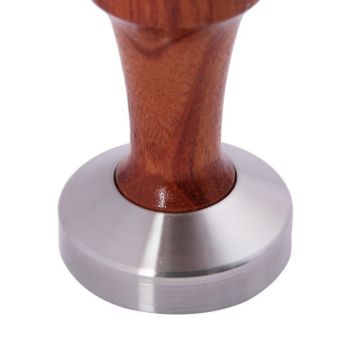 Jimei 49mm Flat Base Stainless Steel Coffee Tamper Tool With Wood Handle