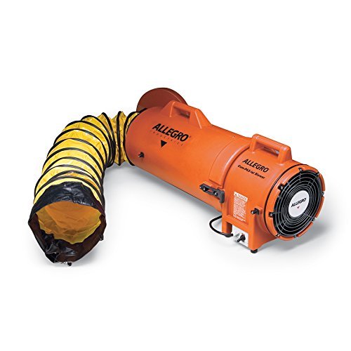 8" DC Plastic Com-PAX-ial Blower With Canister And 25' Flexible Duct