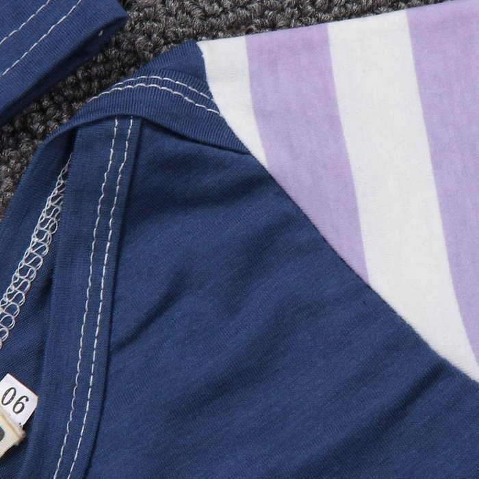 Clothes Set ,BeautyVan Newborn Kid Outfit Clothes Stripe Print T-Shirt Tops+Pants Trousers+Hat Set (24M, Purple)