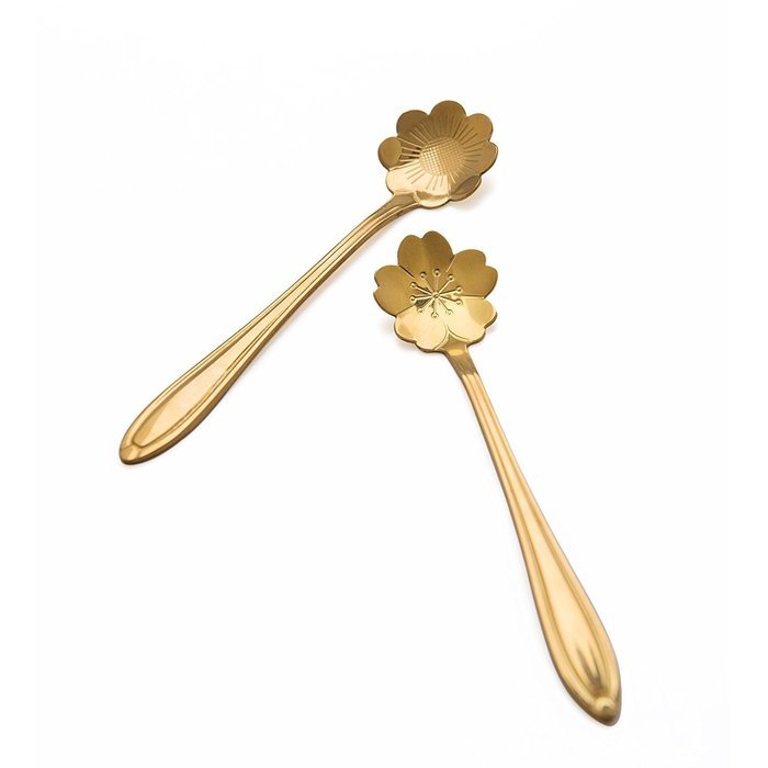T-TOPER Stainless Steel Creative Tea Spoon (Set of 8),Gold Color