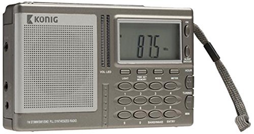 Konig AM/FM/SW World Radio Portable Receiver Grey [HAV-PR31]