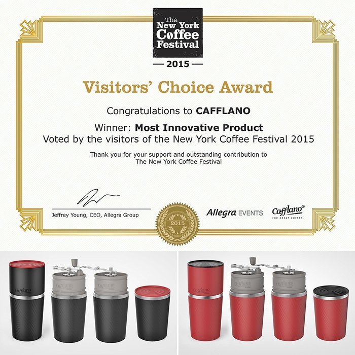 Cafflano Klassic- Portable All-in-One Pour Over Coffee Maker (Black) N4