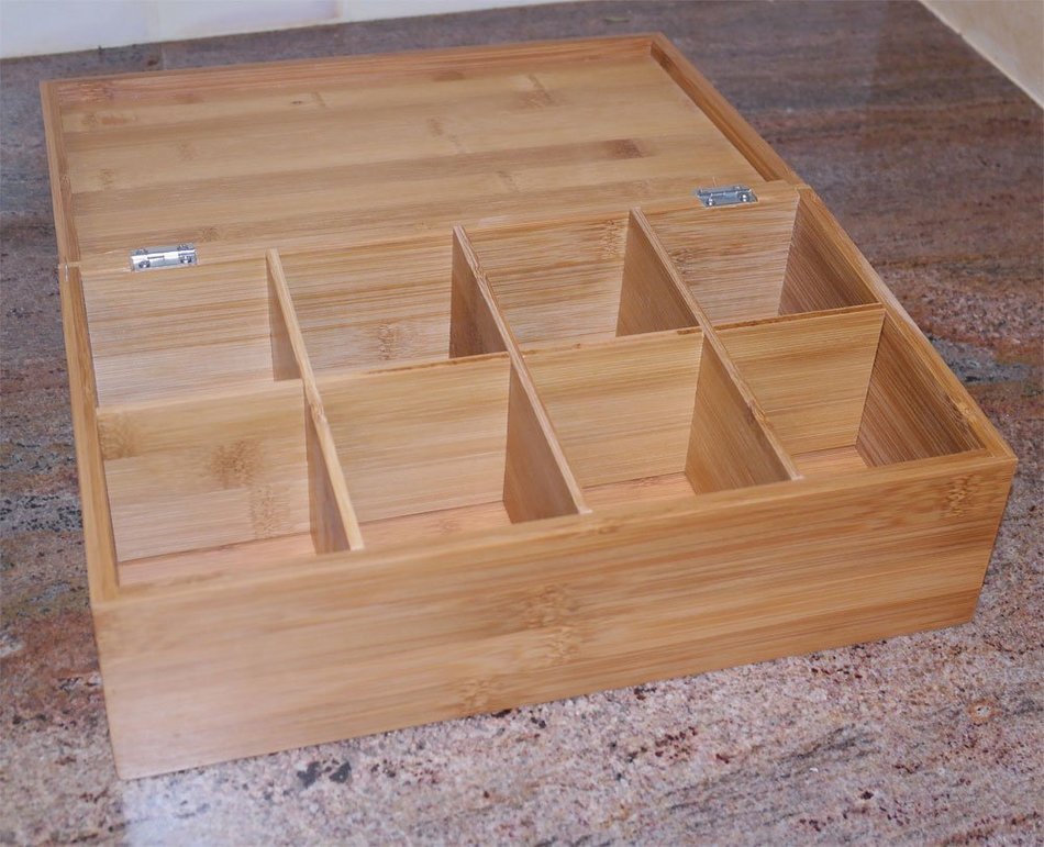 Tea Box Tea Storage Chest Cabinet, Bamboo Natural Y004-1 N2