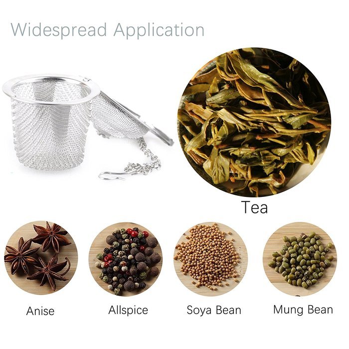 VICPHIC Stainless Steel Mesh Tea Bag Strainer filter Infuser for Loose Leaf Grain Tea Cups, Mugs, and Teapots N5
