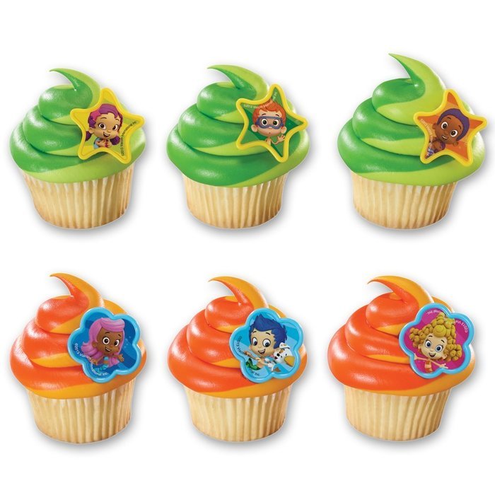 DecoPac Bubble Guppies Molly, Gil and Gang Cupcake Rings (12 Count)