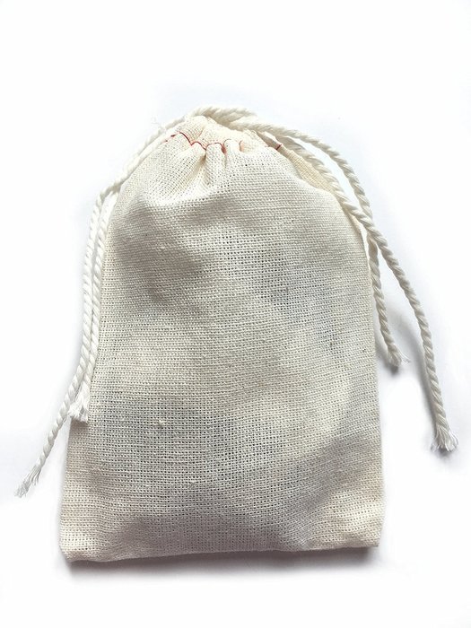 Small Cotton Muslin Cloth Double Drawstring Bag 3x5 inch 25 count N3