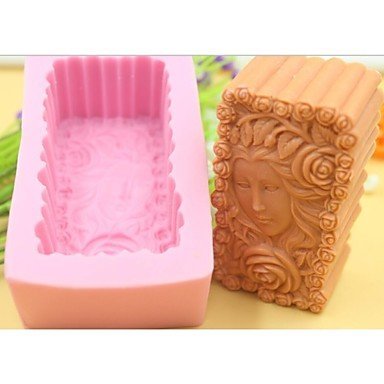 Y&XL&H Beautiful Girl Rose Flower Shaped Fondant Cake Chocolate Silicone Mold Cake Decoration Tools,L10.1cmW5.9cmH4.2cm
